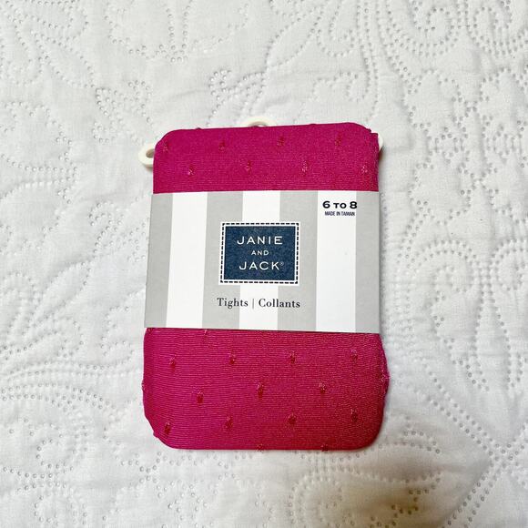 NWT Janie And Jack Swiss Dot Tights Size 6-8 - Picture 2 of 3